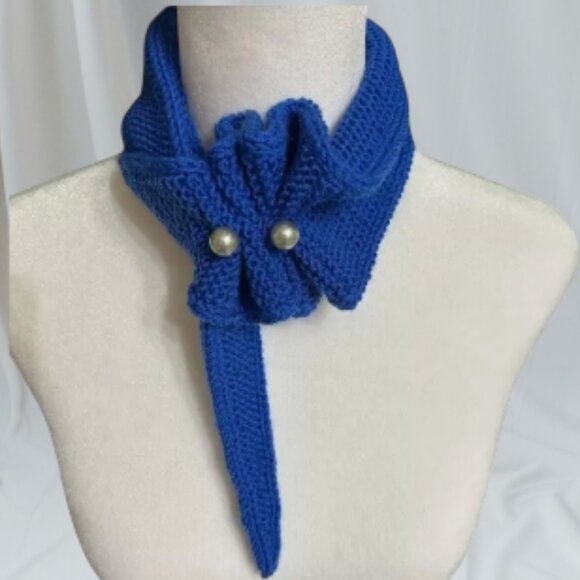 Basic Knitted Scarf Mini Scarf Sophie Neck Knitted Scarf Women Scarf Handmade - Picture 1 of 4